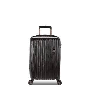  LUCAS Designer Luggage Collection - Expandable 24 Inch  Softside Bag - Durable Mid-sized Ultra Lightweight Checked Suitcase with  8-Rolling Spinner Wheels (Black)